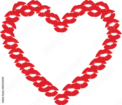 Red Lipstick Kiss Heart Design for Romantic Occasions