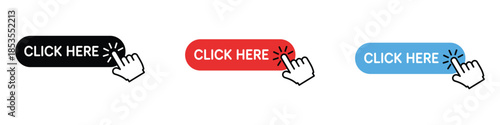 Interactive click here button icon vector. call to action symbol. vector illustration.