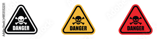 Danger warning icon vector. safety and hazard awareness symbol. vector illustration.