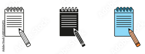 Notepad icon vector. office work, planning, writing, task symbol. vector illustration.
