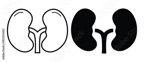 Editable Kidney Symbol Collection — Modern Medical Organ Icons for Web and Mobile UI
