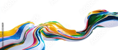Vibrant colorful liquid wave swirling in dynamic motion