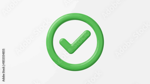 Green Check Mark Vector Icon for Approval, Confirmation, Success, Correct Answer, UI Design, Task Completion, Forms, Apps, Web Interfaces, and Educational Use