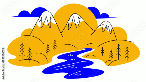 Dramatic Rolling Hills Landscape at Golden Hour with Blue Tones