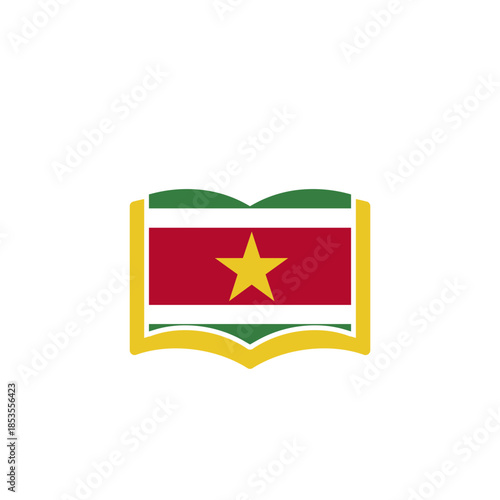 Suriname Flag Holy Book In Icon
