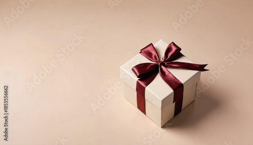 Wallpaper Mural Romantic Valentine's Day gift box with satin bow composition with copy space Torontodigital.ca