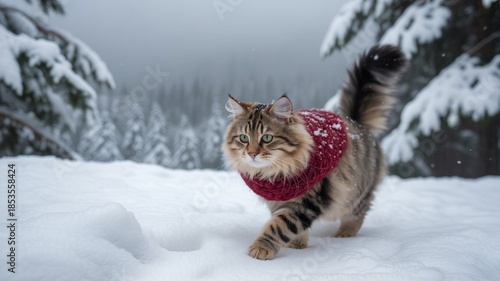 cat in snow
