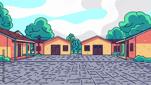 Medieval Heraldic Tribal Pop Art Design with Crown Elements