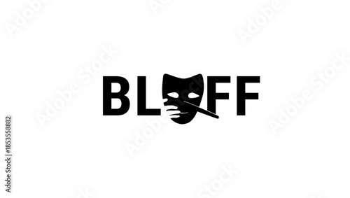 bluff inscription, black isolated silhouette