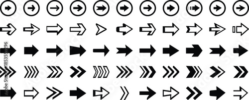 Arrow. Cursor. Black vector arrows icons. different arrow signs, black arrows icons. Black arrow pointing to the right. Black direction pointer. Arrows vector collection. Big vector set of black arrow