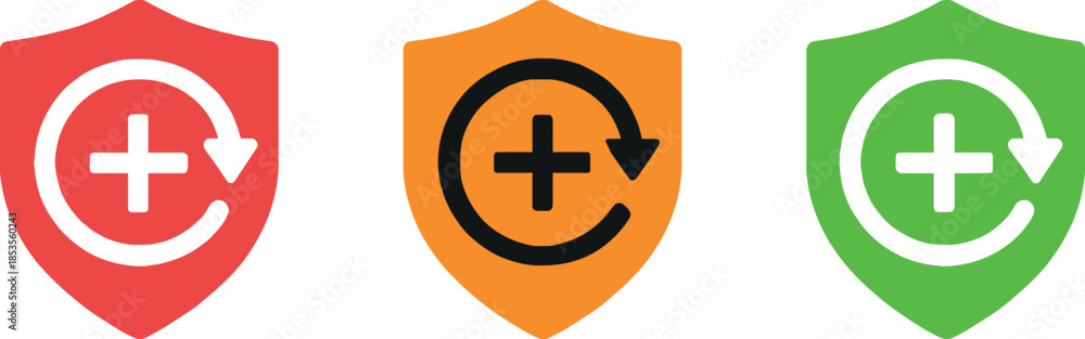 Obraz premium Colorful Shield Icons Set