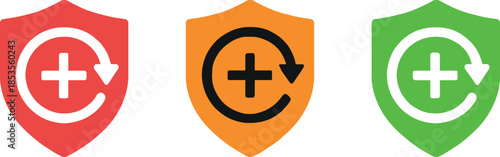 Colorful Shield Icons Set