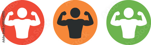 Set of Fitness Symbols in Circles