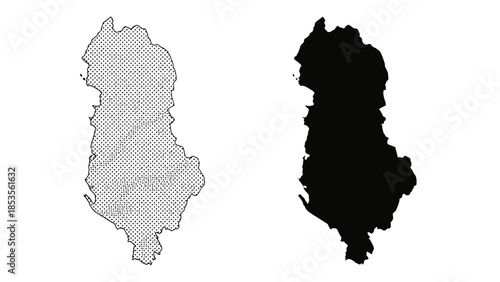 Albania map silhouette set isolated
