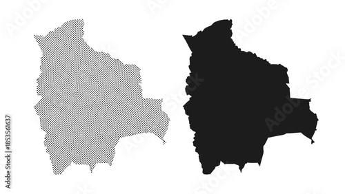 Bolivia map silhouette set isolated