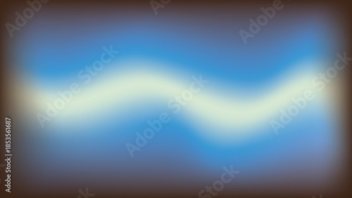 abstract blurred blue glowing light wave flowing horizontally on dark background