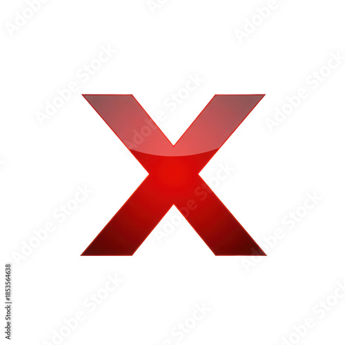 Bold red X symbol for error or prohibition, on transparent background