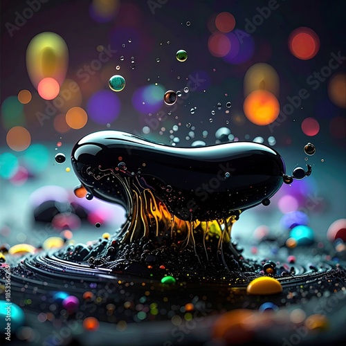 Abstract liquid explosion with vibrant colors