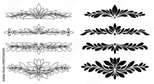 ornate floral designs and decorative elements arranged in a symmetrical pattern a black silhouette