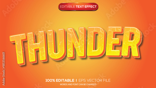 3d text effect thunder theme