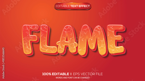 3d text effect flame theme
