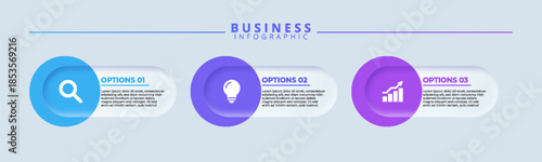 Infographic design with icons and 3 options or steps. Infographics for business concept. Can be used for presentations banner, workflow layout, process diagram, flow chart, info graph