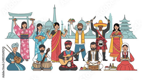 Diverse Cultures Celebrating Together: People from Around the World