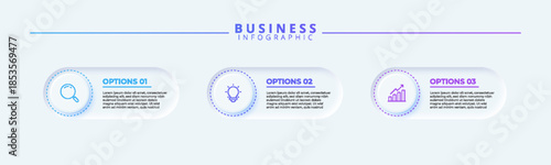 Infographic design with icons and 3 options or steps. Infographics for business concept. Can be used for presentations banner, workflow layout, process diagram, flow chart, info graph