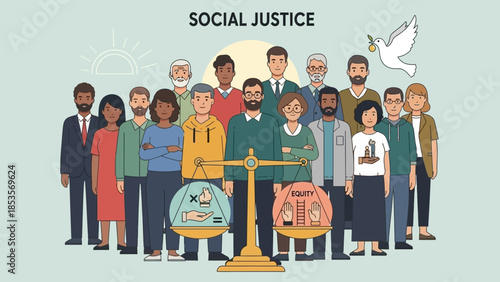 Diverse Group of People Symbolizing Social Justice and Equality