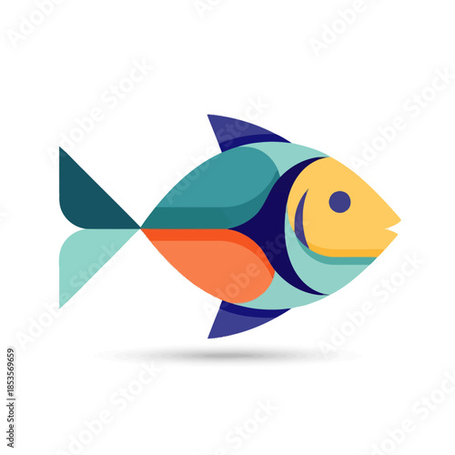 Vivid colorful tropical fish illustration showcasing vibrant fins and diverse species in aquatic
