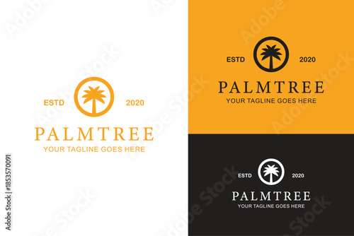 Palm tree silhouette logo design vector illustration