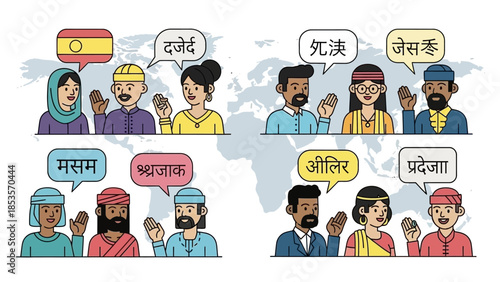 Diverse People Communicating in Different Languages Globally