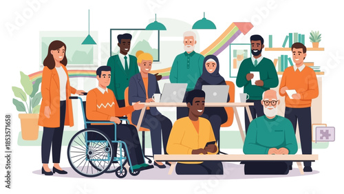 Diverse Team Meeting: Inclusion, Collaboration, and Diversity in the Workplace