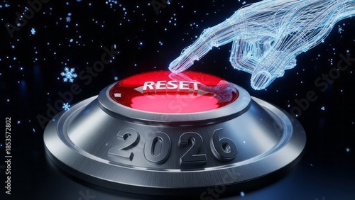 Futuristic Reset Button Concept Technology Digital 2026. Concept featuring reset, button, futuristic, technology, digital.