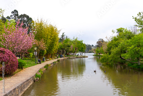 Amazing view of the Black Dragon Pool in the Jade Spring Park, Lijiang, Yunnan province China.