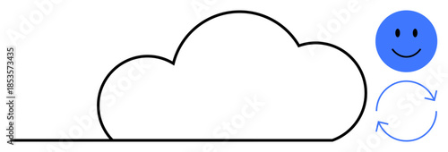 Cloud technology. Cloud technology enables data synchronization easily between users and devices. Cloud technology concept for digital transformation, teamwork, data sharing, and automation