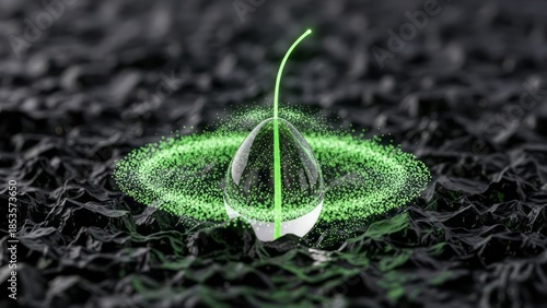 Abstract Green Plant Concept Droplet Particles Nature. Concept featuring abstract, green, plant, droplet, particles.