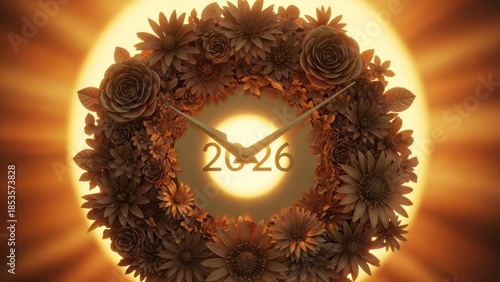 Floral Clock Design for 2026 Flowers Home Decor Artistic Design. Concept featuring floral clock, 2026, flowers, home decor, artistic design.