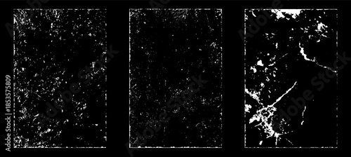 Grunge worn paper effect. Overlay texture stamps with old paper. Stamps distress grain surface dust and rough background concept. Illustration place over object to create grunge effect. Vector EPS10.
