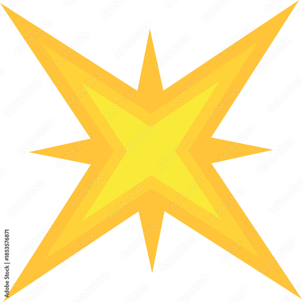 Obraz premium Yellow star radiating dynamic energy, perfect for adding a vibrant touch to projects related to celebration, achievement, or attention grabbing visuals