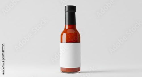 Clean Mockup of a Hot Sauce Bottle with Blank Label