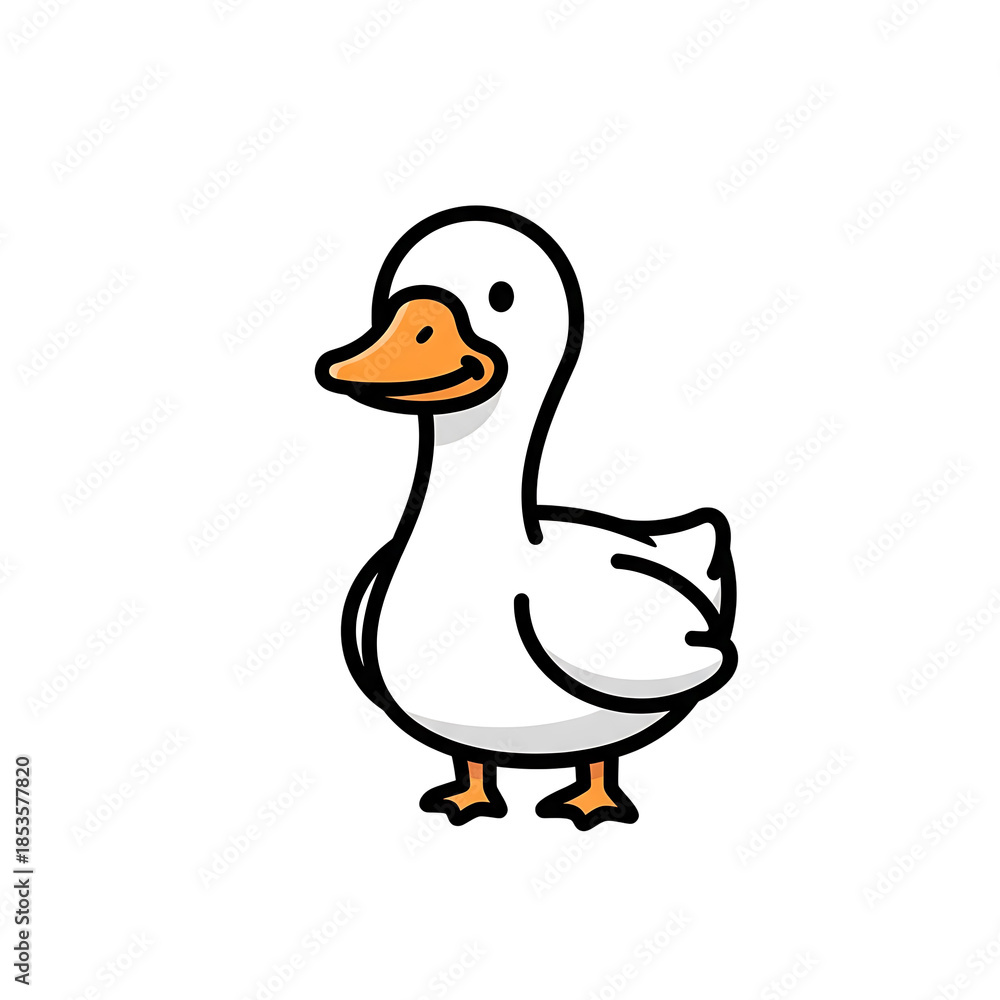Obraz premium White goose cartoon.
