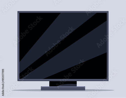 Sleek flat screen television showcases a rich black screen, hinting at the immersive viewing experience it offers