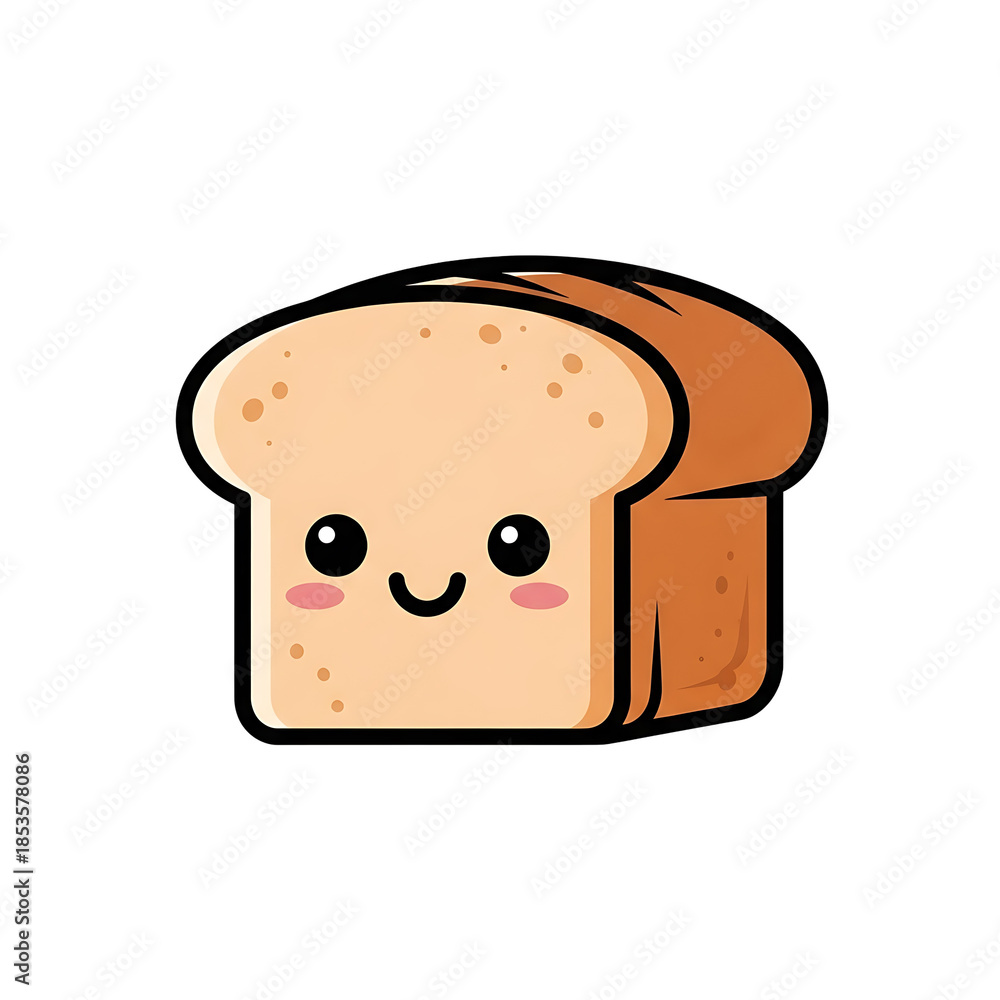 Fototapeta premium Bread Cartoon Smile.