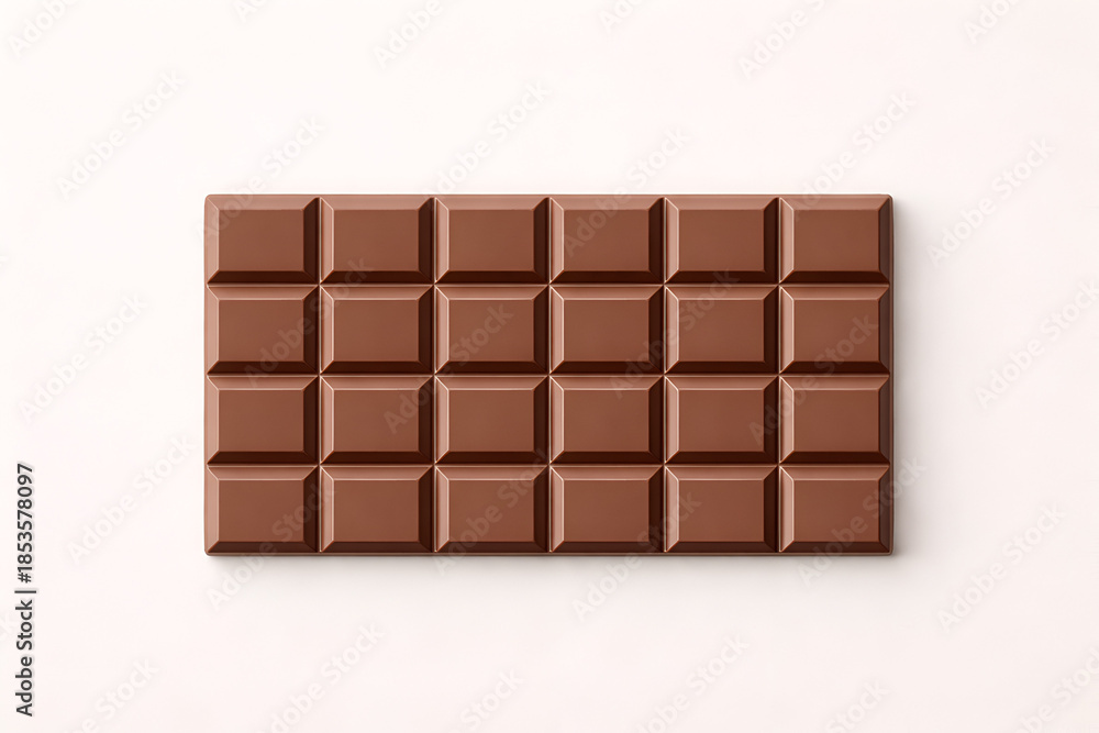 Obraz premium Milk Chocolate Bar on White Background - Sweet Treat