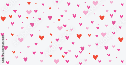 love heart seamless pattern Background illustration. Cute romantic pink hearts background illustration. Ideal for valentine's day holiday, wedding design, poster, greeting card and print design