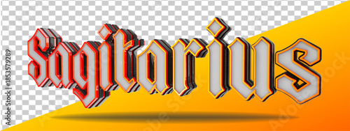 elegant zodiac sagitarius 3d render isolated