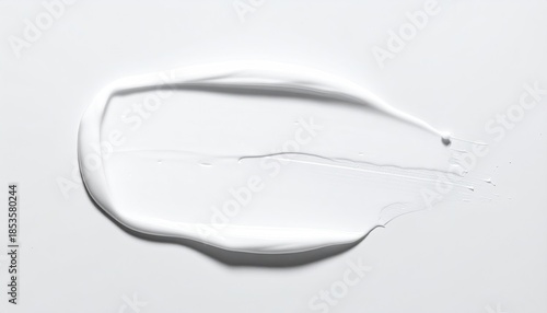 White cream smear, texture against white surface