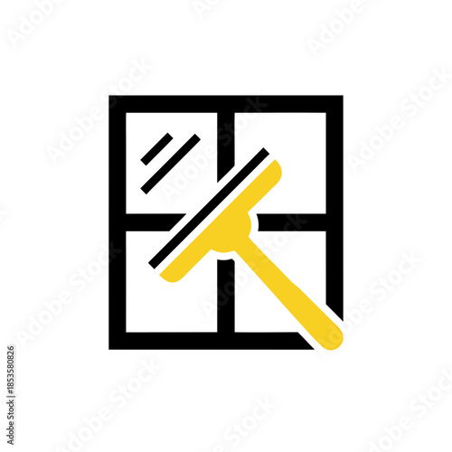 Window cleaning squeegee icon representing a clean glass surface for household or commercial services