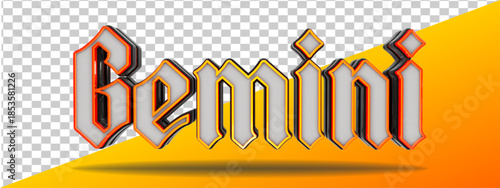 element zodiac gemini 3d render isolated